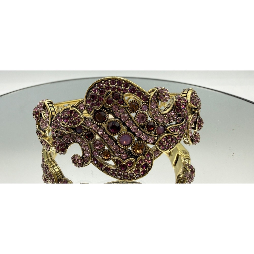 HEIDI DAUS "CAPTIVATING CARRIE" CRYSTAL‎ HINGED BANGLE BRACELET--RET $179 NWT
